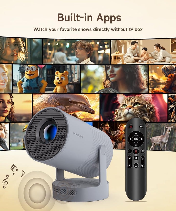 【Enfoque eléctrico】Mini proyector Magcubic compatible con 4K, proye...