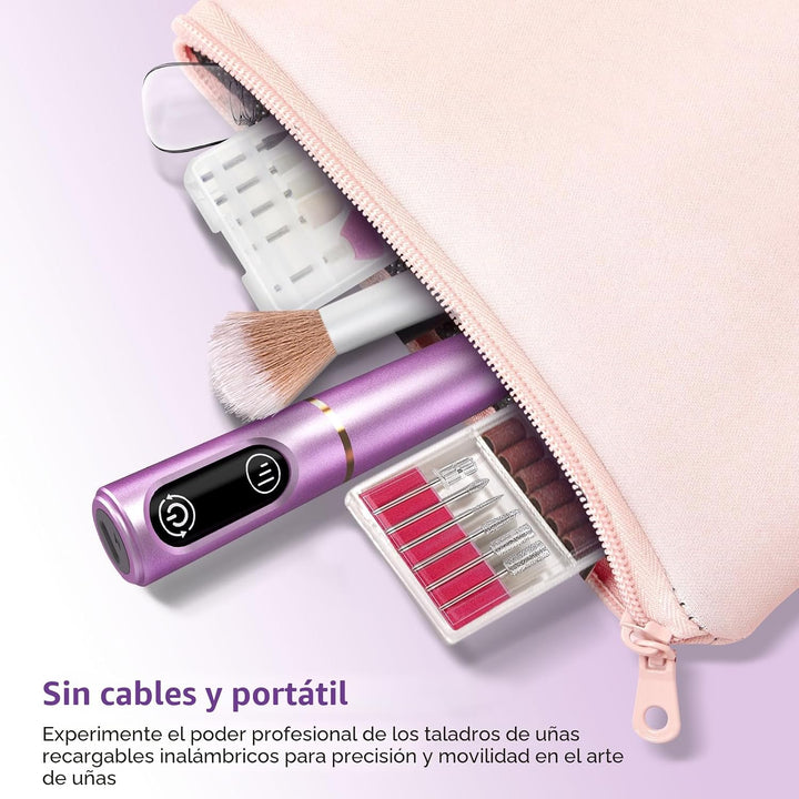 TUOBEO Kit de lima de uñas eléctrico inalámbrico para uñas, juego d...