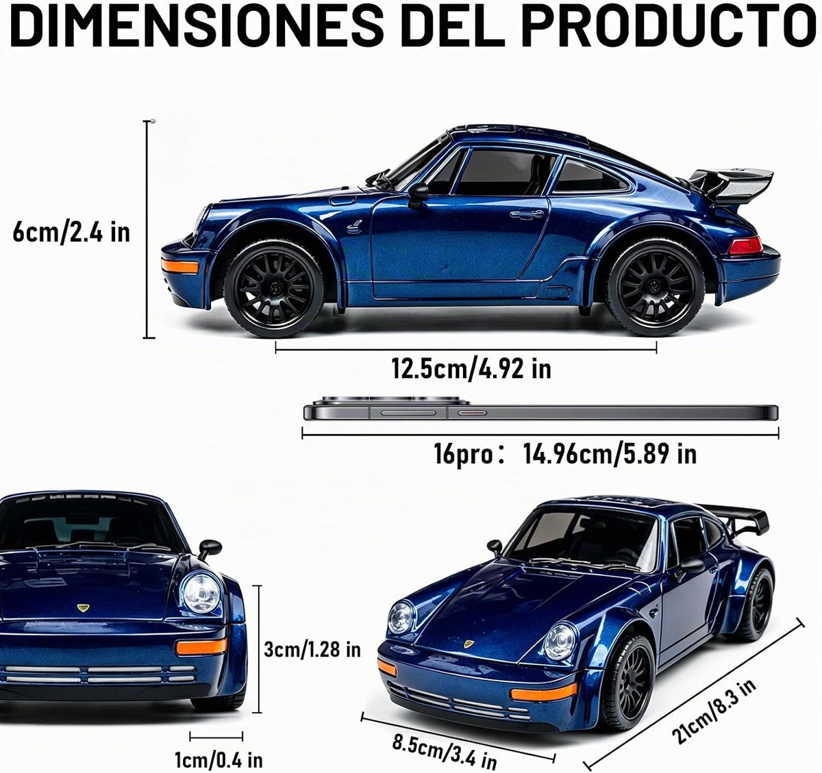 Auto de drifting RC a escala 1:20, 2.4GHz 4WD 360° Punto fijo de drift para niños