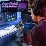 ZealSound Micrófono de podcast para PC, micrófono USB con cancelaci...