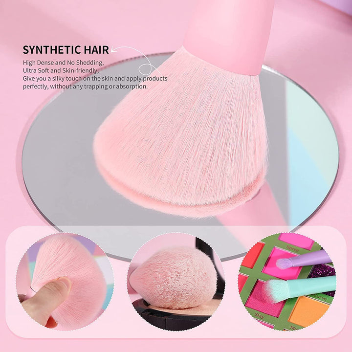 Docolor Juego de 17 brochas de maquillaje coloridas de alta calidad...