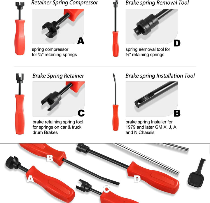DNA Motoring TOOLS-00245 Juego de 8 piezas para servicio de frenos...