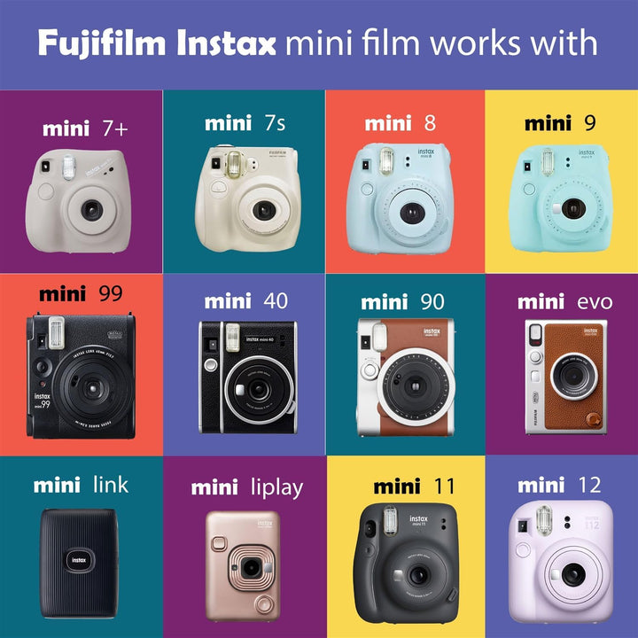 Fujifilm Instax Mini Instant Film Pack doble de 20 hojas con 20 mar...