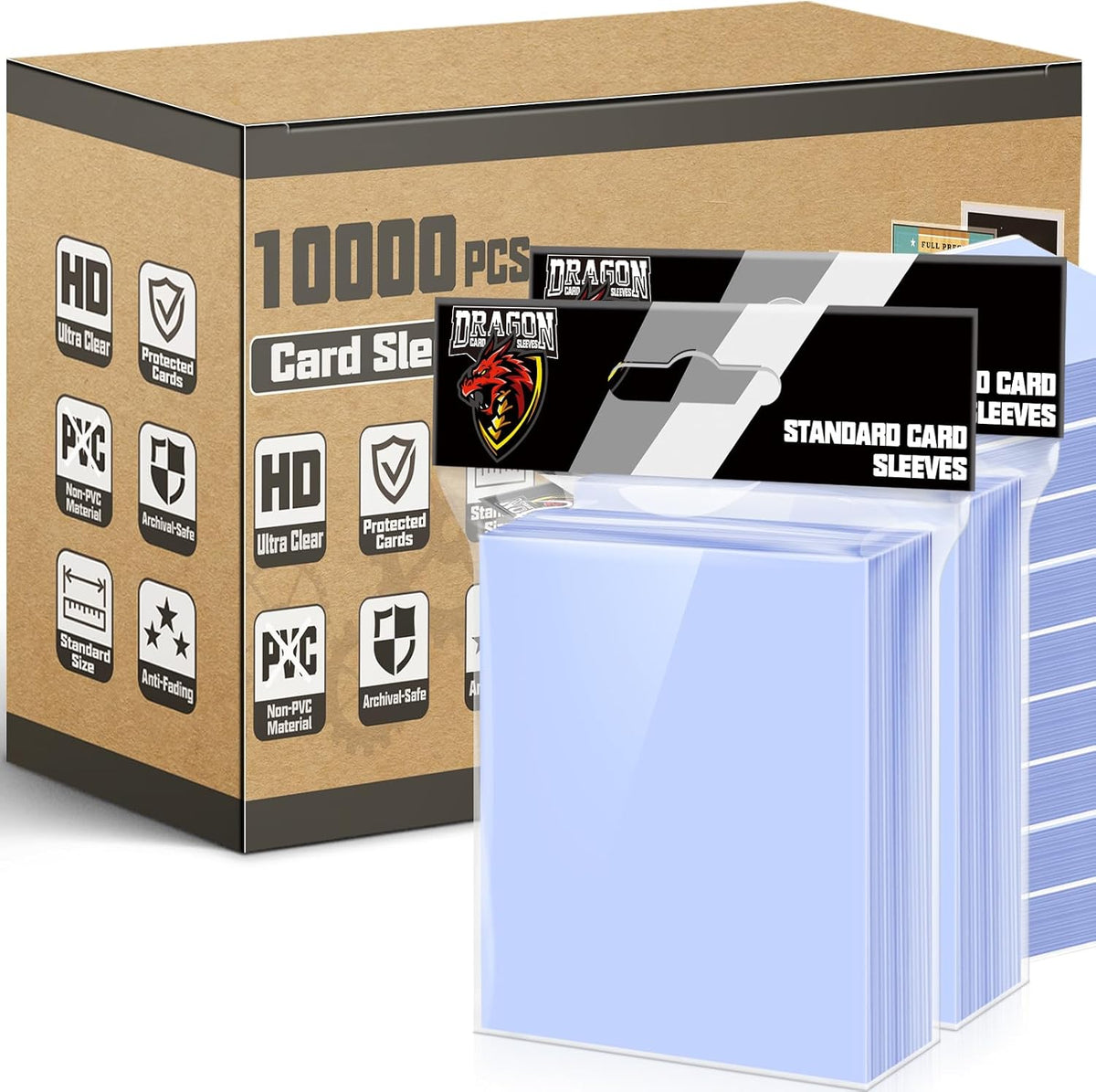 Kitoyz 10000 Unidades Fundas para Tarjetas Top Loaders para Tarjetas Coleccionables, Fundas Suaves Penny Protectores Transparentes para Tarjetas de Béisbol Aptas para Deportes, Fútbol Americano