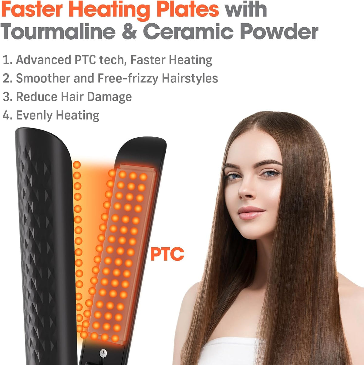 Quico Plancha para el cabello, alisadora de cabello de viaje global...