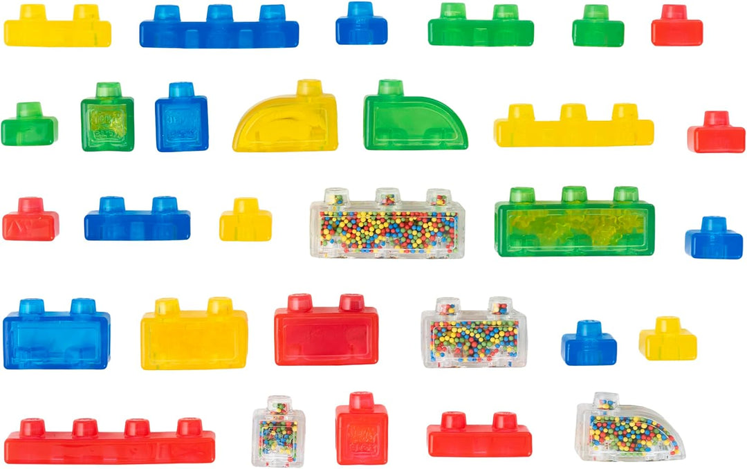 Jelly Blox Caja de Almacenamiento 2-en-1 Stash 'N Stack con 30...