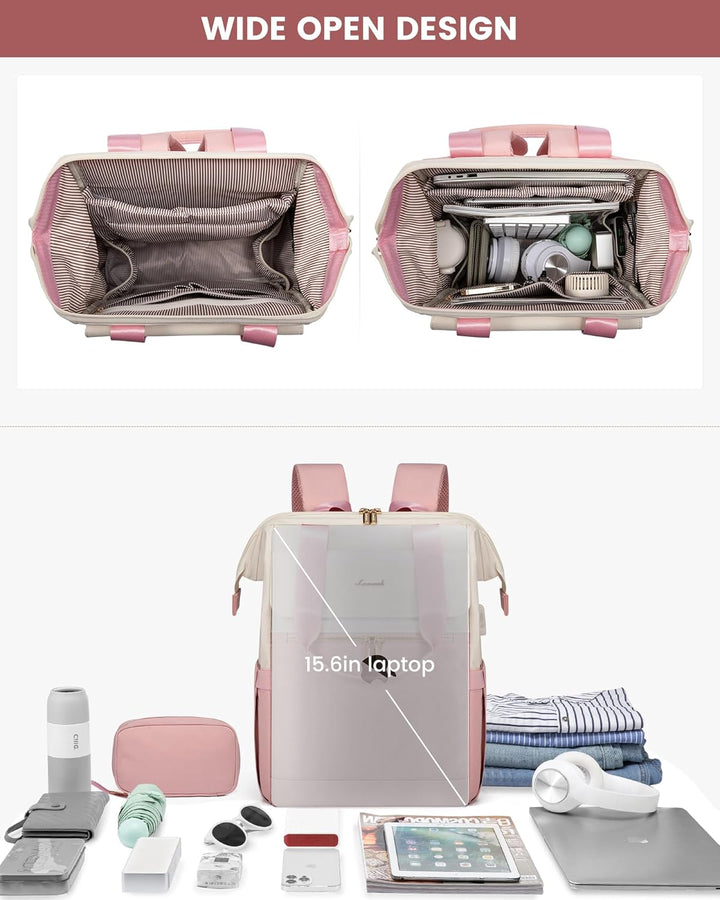 LOVEVOOK Mochila para laptop para mujeres, mochila de trabajo conve...