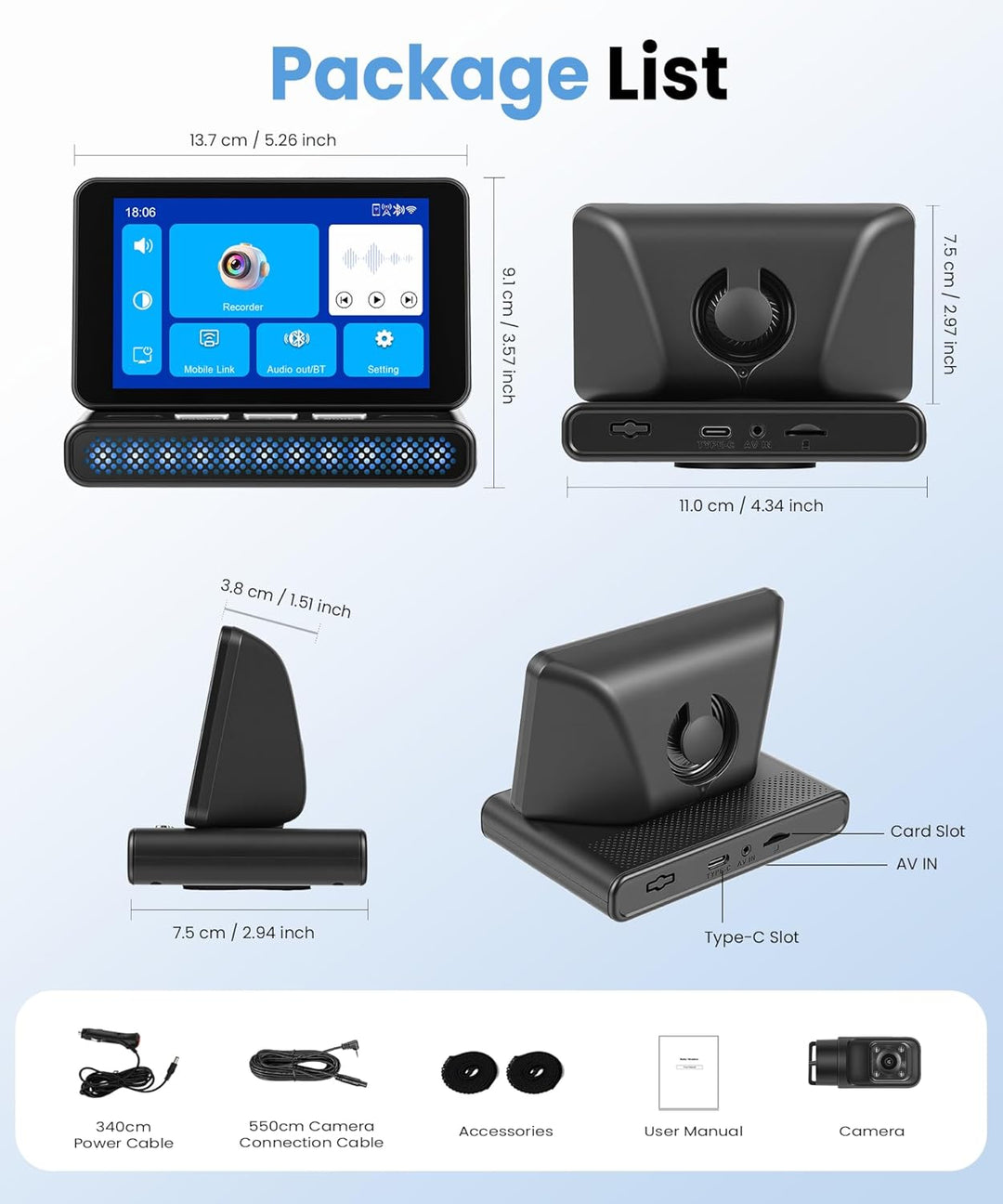 Orderich Cámara de coche para asiento trasero, pantalla IPS de 3.97...