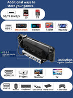 Estación de acoplamiento 10 en 1 para Steam Deck OLED y ROG Ally X y Legion Go & Switch 2, ventilador de refrigeración dual 5 puertos USB, HDMI 2.0 4K a 60Hz, puerto de carga de 100 W compatible con modo ROG Ally 30W, Gigabit Ethernet, SD/TF