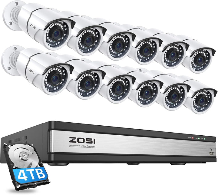 ZOSI Sistema de cámaras de seguridad para el hogar 4K 16CH PoE con...