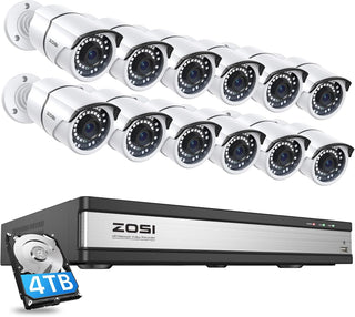 ZOSI Sistema de cámaras de seguridad para el hogar 4K 16CH PoE con...