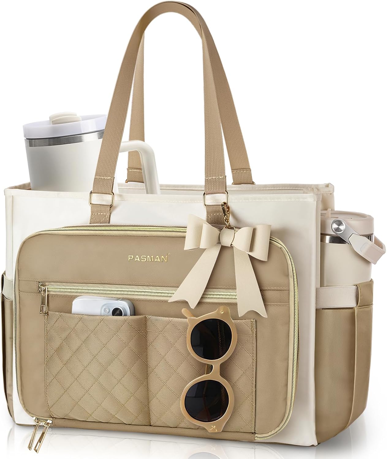 PASMAN Bolsa de mano para profesores para mujer, bolsa estructurada...