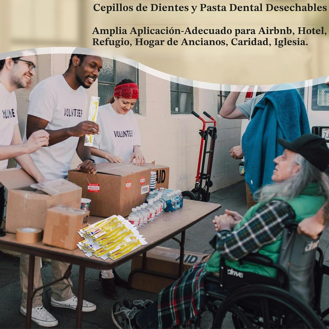 Xuezoioy Cepillos de dientes desechables con pasta de dientes, paqu...