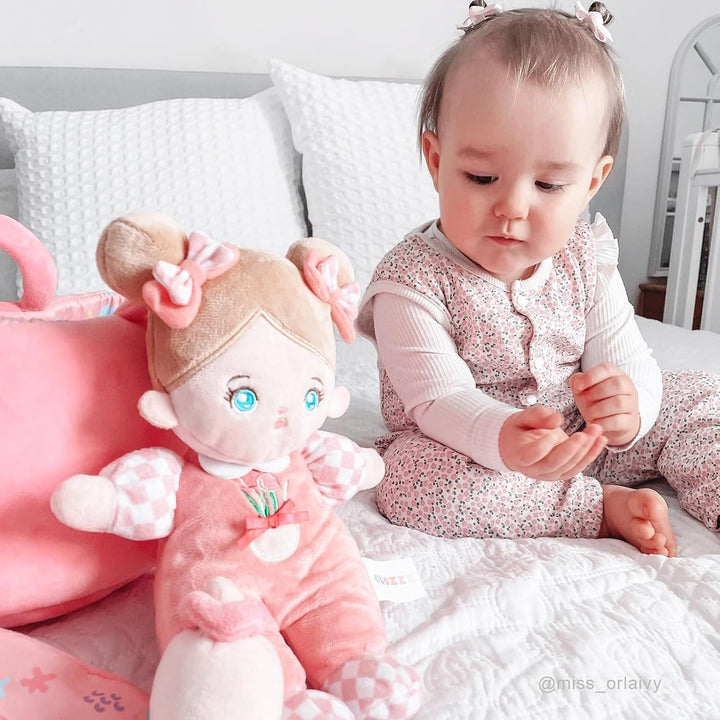 OUOZZZ - Set de regalo de minimuñeca rosa de bebé afelpada de 10 pu...