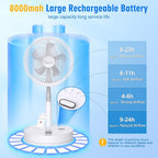 Ventilador oscilante recargable plegable portátil - 8.6" 8000mah ve...