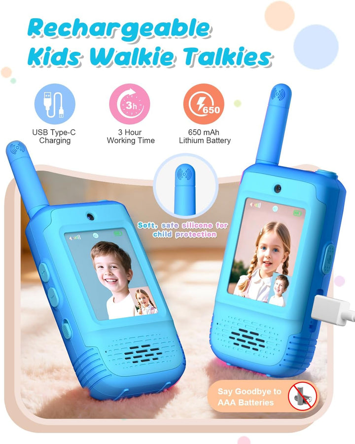 Walkie Talkies de video para niños, regalos de cumpleaños de Navida...