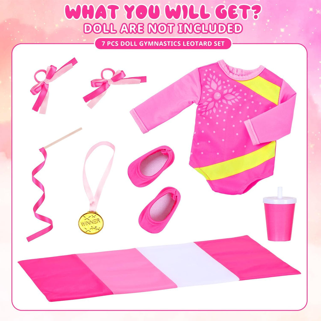 Ecore Fun Ropa y accesorios para muñecas de 18 pulgadas, Paquete de 8