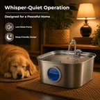 Fuente de agua para perros grandes, cuenco de acero inoxidable para perros