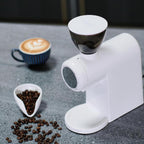 Molinillo de café eléctrico M1004 para uso doméstico con molienda precisa, rebabas de 1.890 in, soporte de embudo desmontable, diseño antiestático