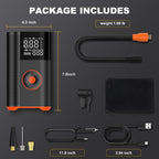 Inflador de neumáticos, compresor de aire portátil, 25 cilindros 100 W, inflado rápido, batería de 7800 mAh y bomba de aire inalámbrica de doble potencia de 12 V CC con doble calibre digital para