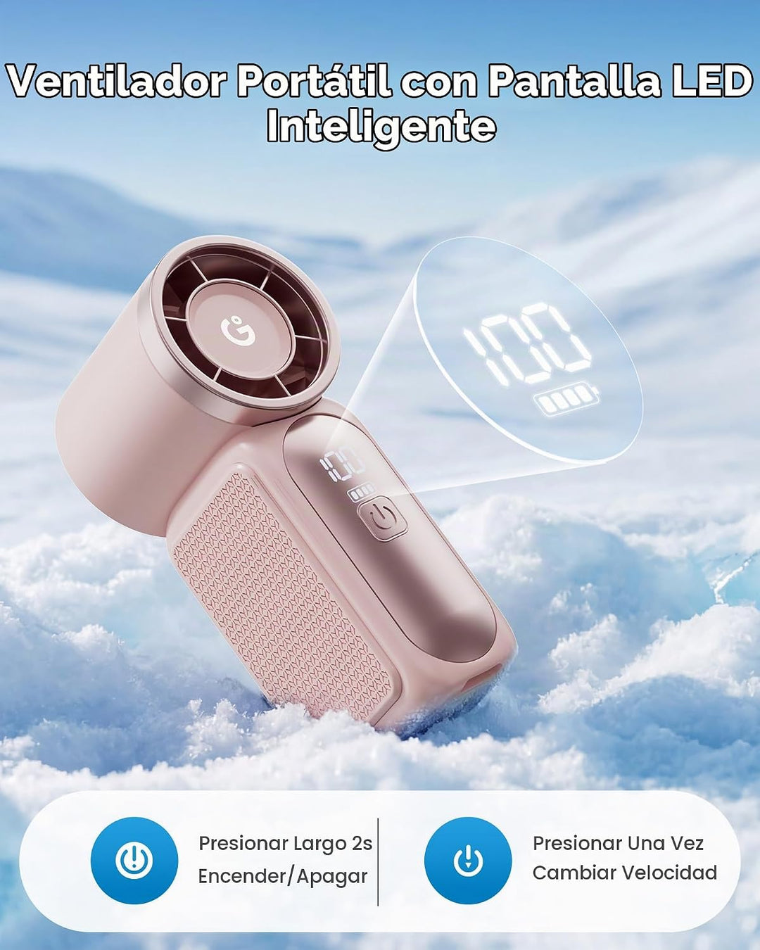 Gaiatop Mini ventilador portátil de mano, 6 velocidades 16900 RPM,...