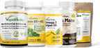 Vegan Vitality Paquete completo de bienestar de 6 meses: multivitaminas, melena de león