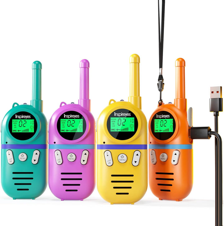 Inspireyes Walkie Talkies para niños recargables, rellenos de cesta...