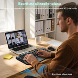 Combo de teclado y mouse inalámbricos, teclado ergonómico con 6 tec...