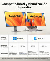Estación de acoplamiento USB C para laptop con monitor doble, solo...