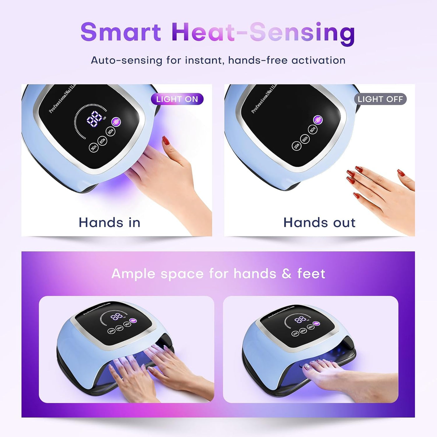 Gugusure Lámpara de uñas LED UV, secador de uñas mejorado de 180 W...