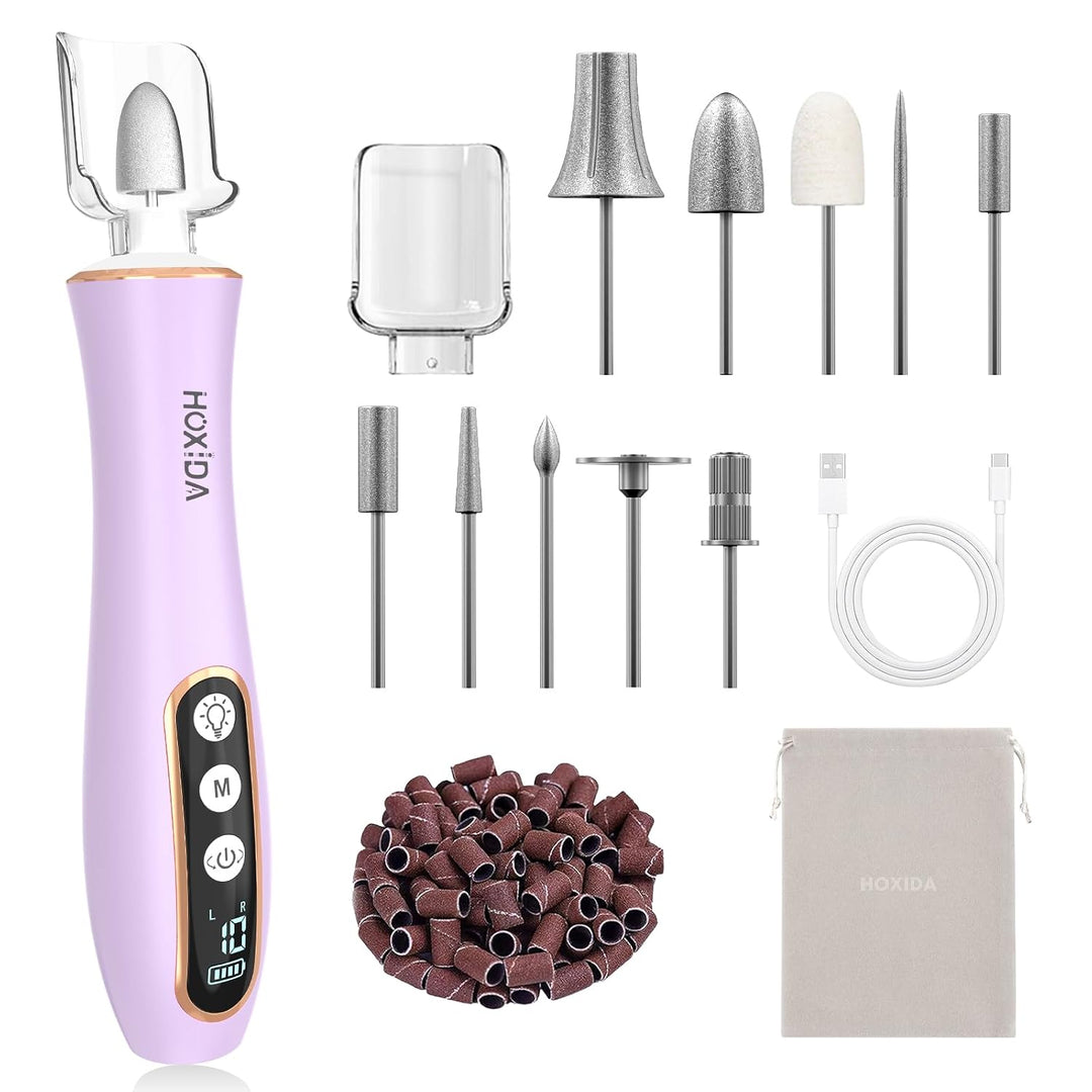 Kit profesional de manicura y pedicura con luz LED de 360° y 10 vel...