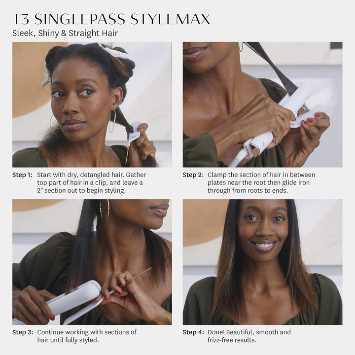 T3 SinglePass StyleMax Plancha plana de cerámica profesional de 1 p...