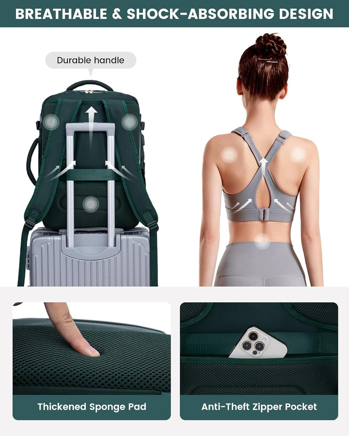 LOVEVOOK Mochila de viaje grande, mochila de mano para aviones, Moc...