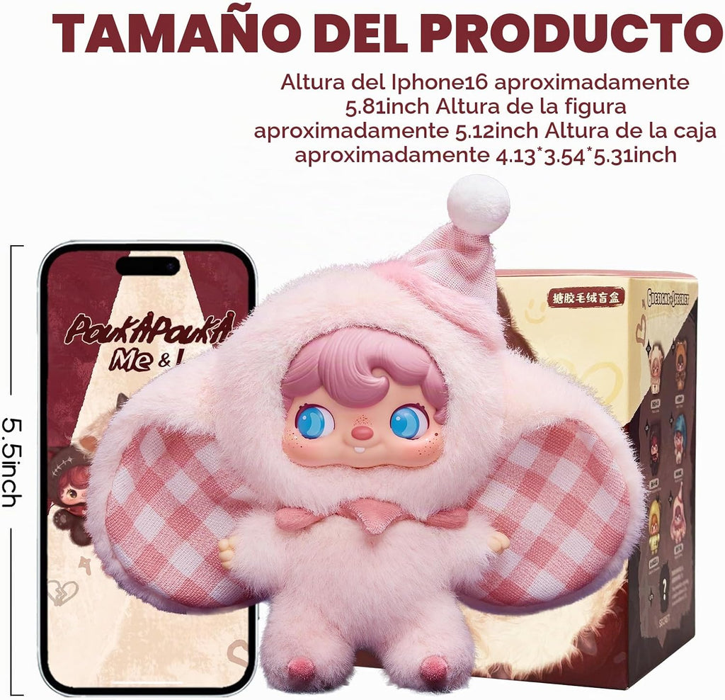 52TOYS POUKAPOUKA Me & I - Caja ciega de vinilo de peluche con diseño suave y adorable, 1 pieza perfecta para abrazar, exhibir y posar únicamente, regalo ideal para fiesta de cumpleaños