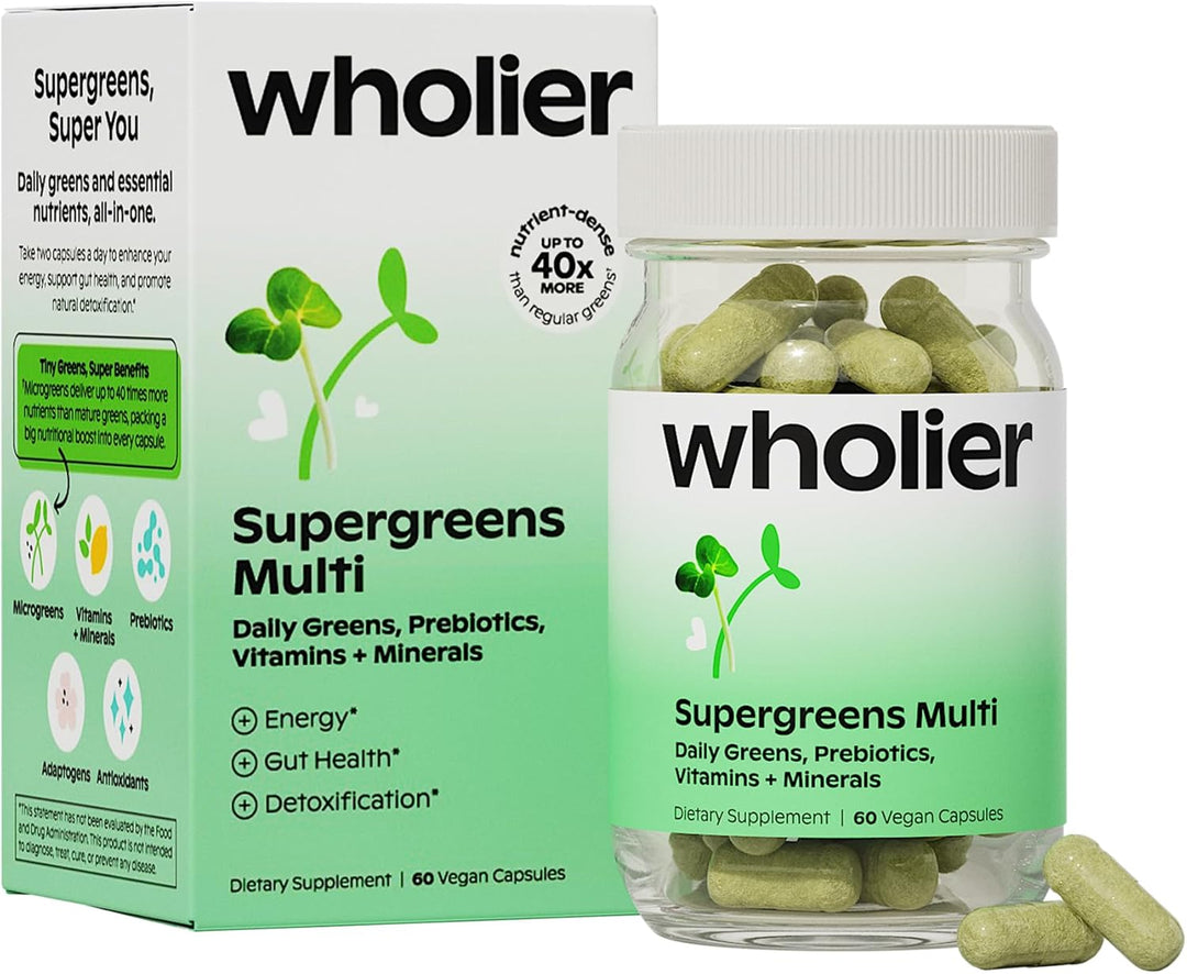 wholier Supergreens - Cápsulas múltiples, microverdes orgánicos, ve...