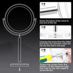 MIYADIVA Espejo de maquillaje, espejo de aumento 30X para escritorio, espejo de mesa 1X/30X con soporte, espejo de tocador de doble cara, espejo de maquillaje de viaje con aumento, espejos de escritorio para el hogar y la oficina de 8 pulgadas