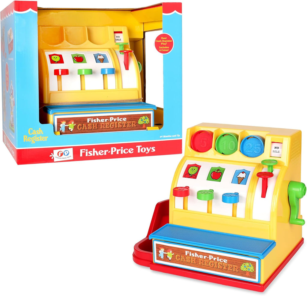 Fisher-Price Classics - Caja Registradora Retro - Gran regalo preescolar para niñas y niños, niños pequeños, regalo de cumpleaños, Navidad, festividades, edades 2+