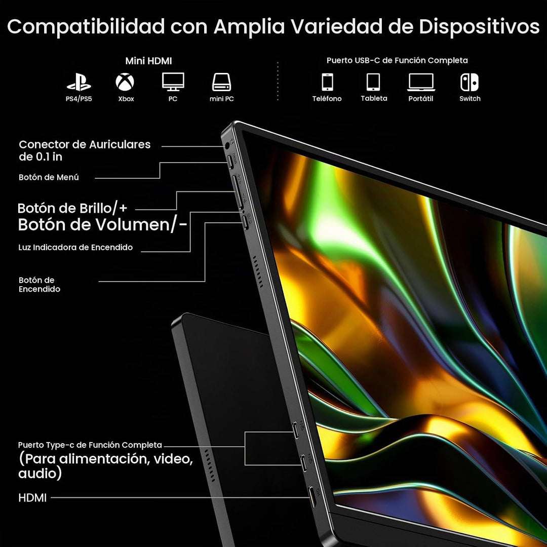 VILVA Monitor para juegos QHD 165Hz USB-C HDMI de 17.3" | 17.3&...