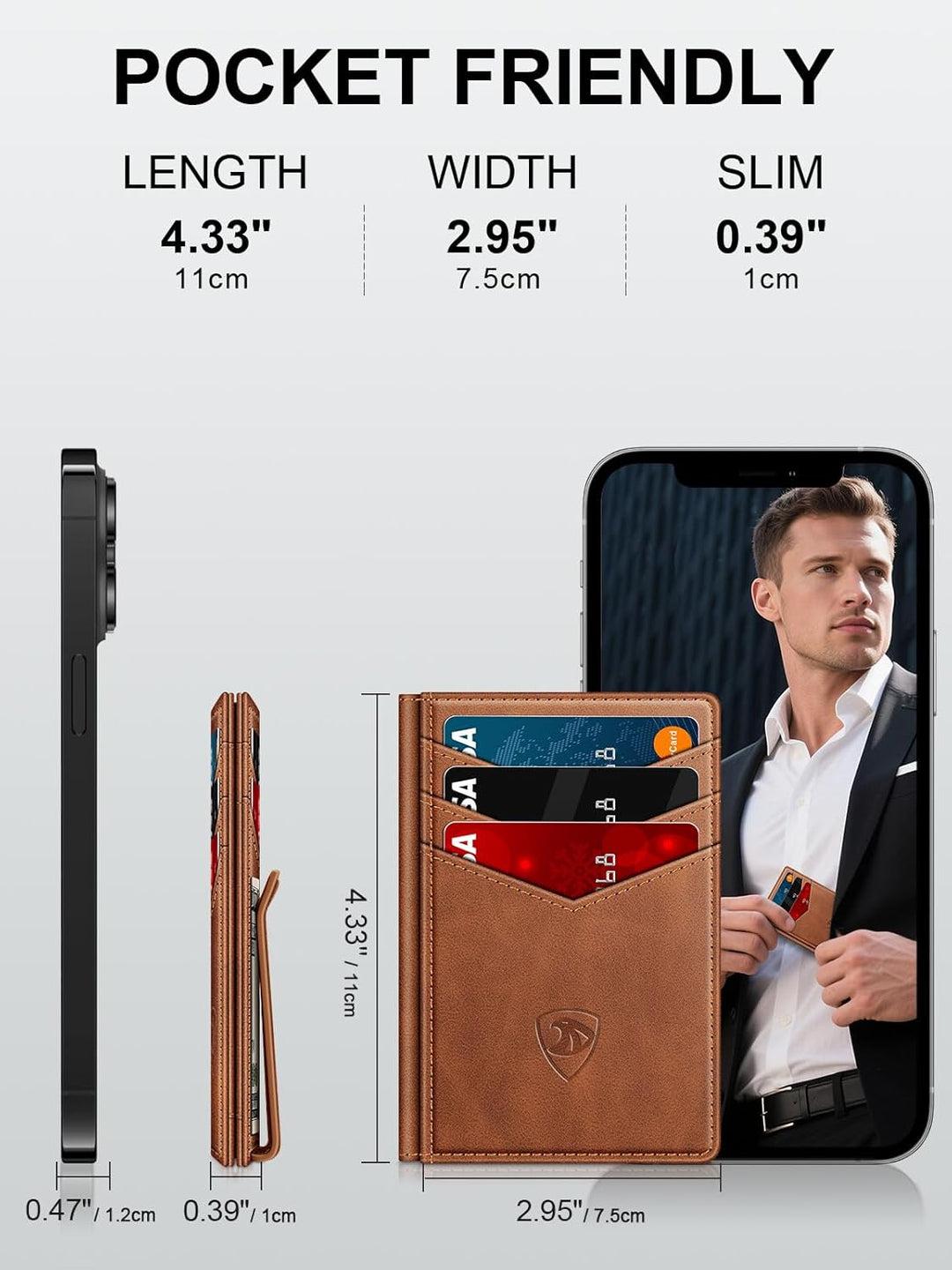 ZALVEX Billetera para Hombre, Billeteras de Cuero para 12-15 Tarjet...