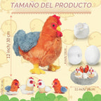 Juego de animales de peluche de pollo 9 en 1, lindo juguete de peluche de gallina ponedora de huevos con cremallera y pollitos de juguete, pollos, huevos y gallinero, juguetes para niños y niñas, regalos de peluche de cumpleaños y Navidad