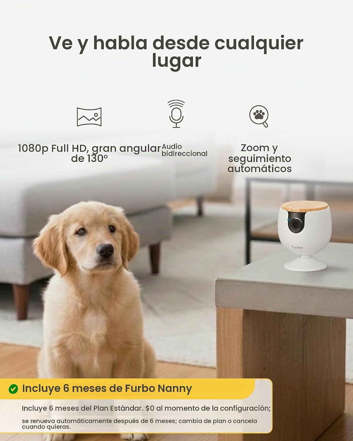 Furbo Mini cámara para mascotas [suscripción de 6 meses incluida]