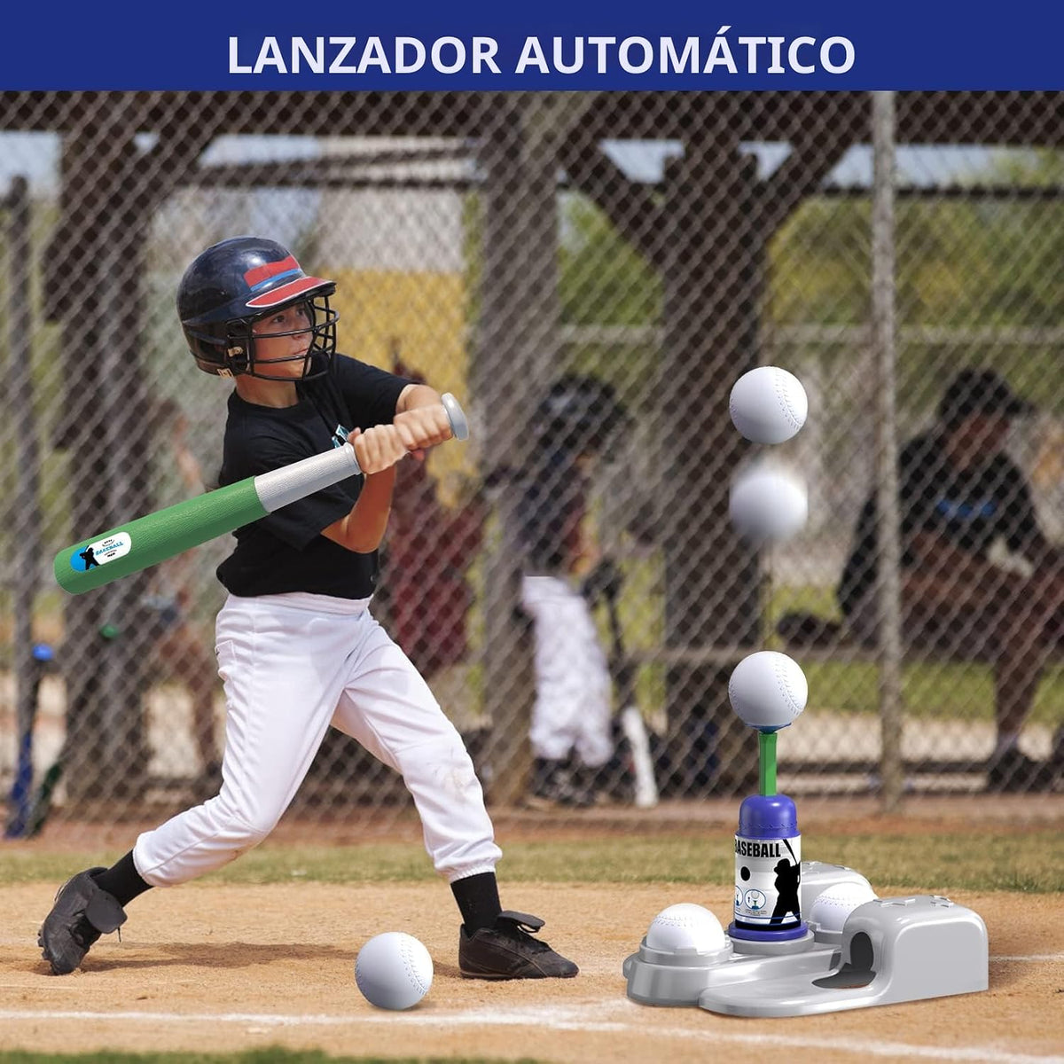 QDRAGON 2 en 1 Juegos de Bolos Ball para niños con Máquina de Lanzamiento Automática