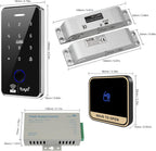 Kit de sistema de control de acceso de seguridad WiFi TUYA: impermeable, huella digital, contraseña, bloqueo de teclado RFID, cerradura de embutir eléctrica, abridor de puerta remoto
