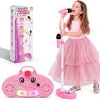 Máquina de karaoke para niños con 2 micrófonos, juguete de
