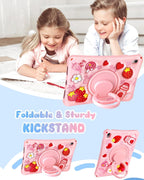 Boaretiu - Funda para iPad A16/10ª generación, para niñas, adolescentes, silicona suave con correa para el hombro y soporte giratorio para iPad de 11.ª generación, funda de 11 pulgadas 2025
