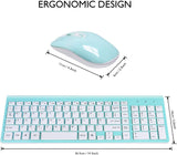cimetech Combo de teclado y mouse inalámbricos, juego de teclado er...
