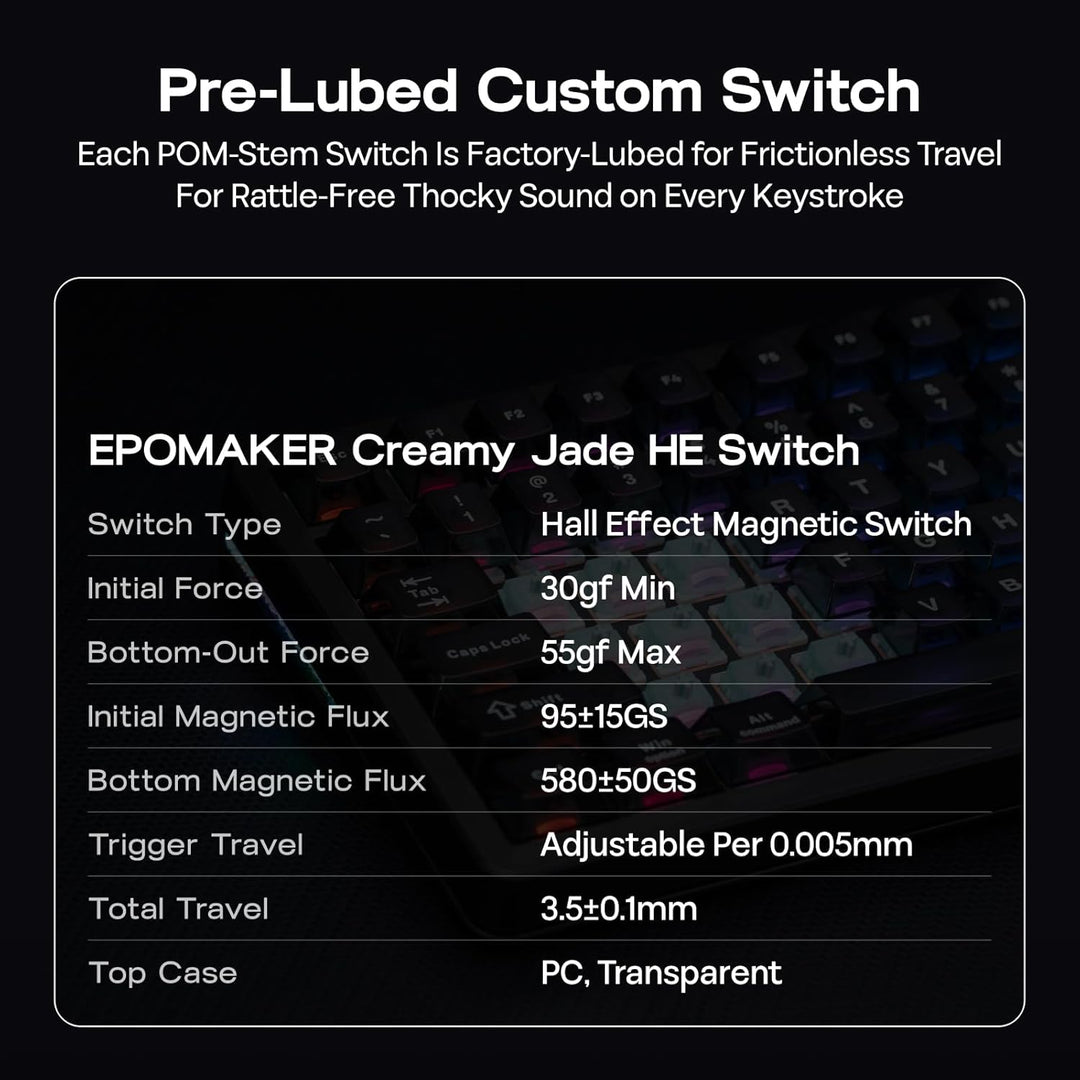 EPOMAKER HE75 V2 Teclado para juegos con efecto Hall, sondeo de 8K...