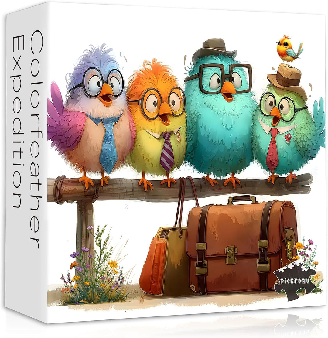PICKFORU Funny Bird Puzzles for Adults 1000 Pieces Nature