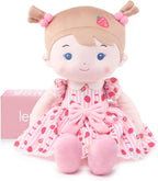LeyaDoll Muñeca de bebé suave de felpa (40.6 cm), Fresa Chica-rosa
