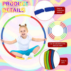 12 piezas de aro de juguete para niños - Aro desmontable y ajustable de colores para ejercicio, anillo de plástico para niños, gimnasia para adolescentes, equipo de agilidad para perros